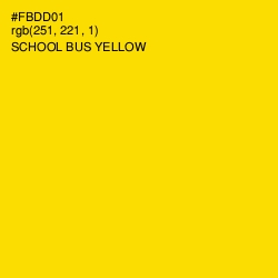 #FBDD01 - School bus Yellow Color Image